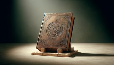 A photo-realistic depiction of a large, leather-bound Book of Shadows (Grimoire) resting on a sparse and simple altar made of natural wood. The book's aged leather cover is intricately embossed with subtle symbols and runes, suggesting the wealth of arcane knowledge contained within. Soft, diffused lighting enhances the texture of the leather and casts gentle shadows on the wooden altar, creating a serene atmosphere that underscores the book's significance as a sacred tool in magical practices. The setting is minimalistic, focusing attention on the mystical and ancient qualities of the Book of Shadows. A photo-realistic depiction of a large, leather-bound Book of Shadows (Grimoire) resting on a sparse and simple altar made of natural wood. The book's aged leather cover is intricately embossed with subtle symbols and runes, suggesting the wealth of arcane knowledge contained within. Soft, diffused lighting enhances the texture of the leather and casts gentle shadows on the wooden altar, creating a serene atmosphere that underscores the book's significance as a sacred tool in magical practices. The setting is minimalistic, focusing attention on the mystical and ancient qualities of the Book of Shadows.