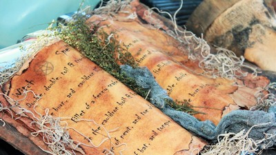 Ancient book open on a chant