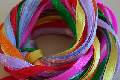 A swirl of colored ribbons