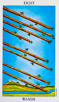 Eight of Wands Tarot Card