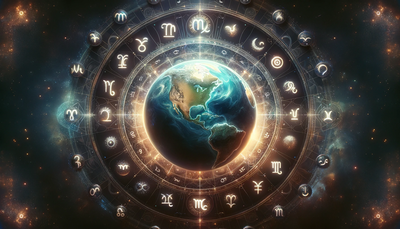 A mystical globe surrounded by symbols of the zodiac, representing the diverse and interconnected predictions for 2024.