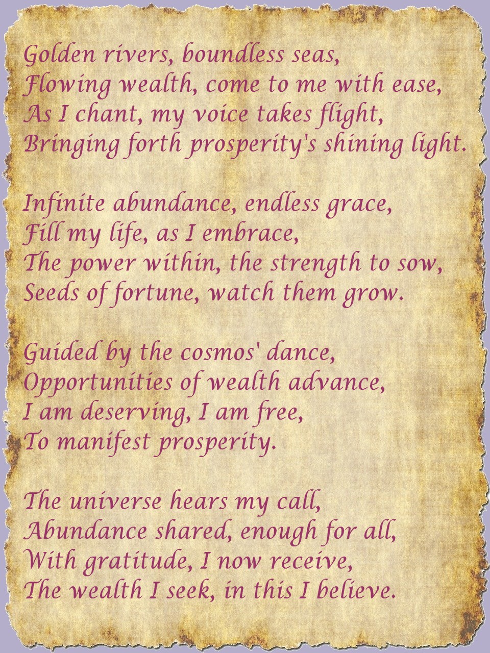 Image on chant on parchment paper