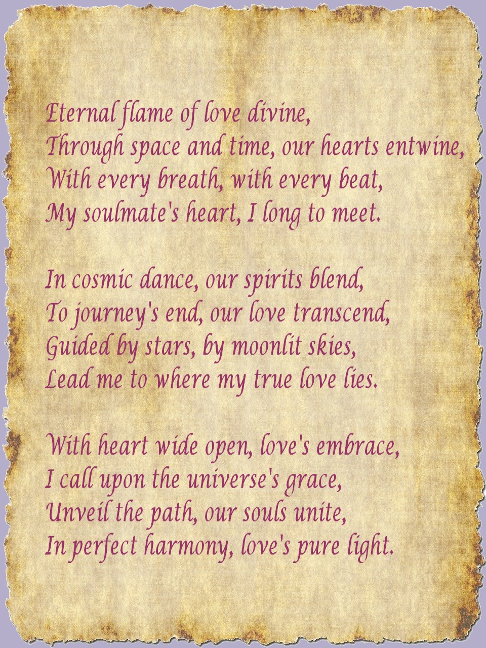 Image of Soul Mate Chant on parchment