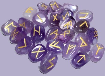 Purple Amethyst Crystal Runes