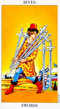 Seven of Swords Tarot Card