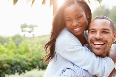 Couple smiling and laughing