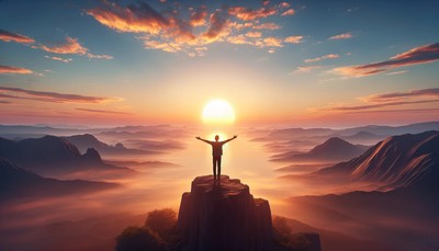 The power of affirmations—hand over heart as words focus intention