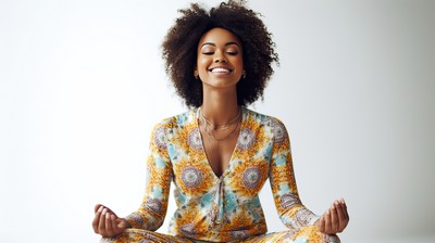 Woman meditating doing Yoga
